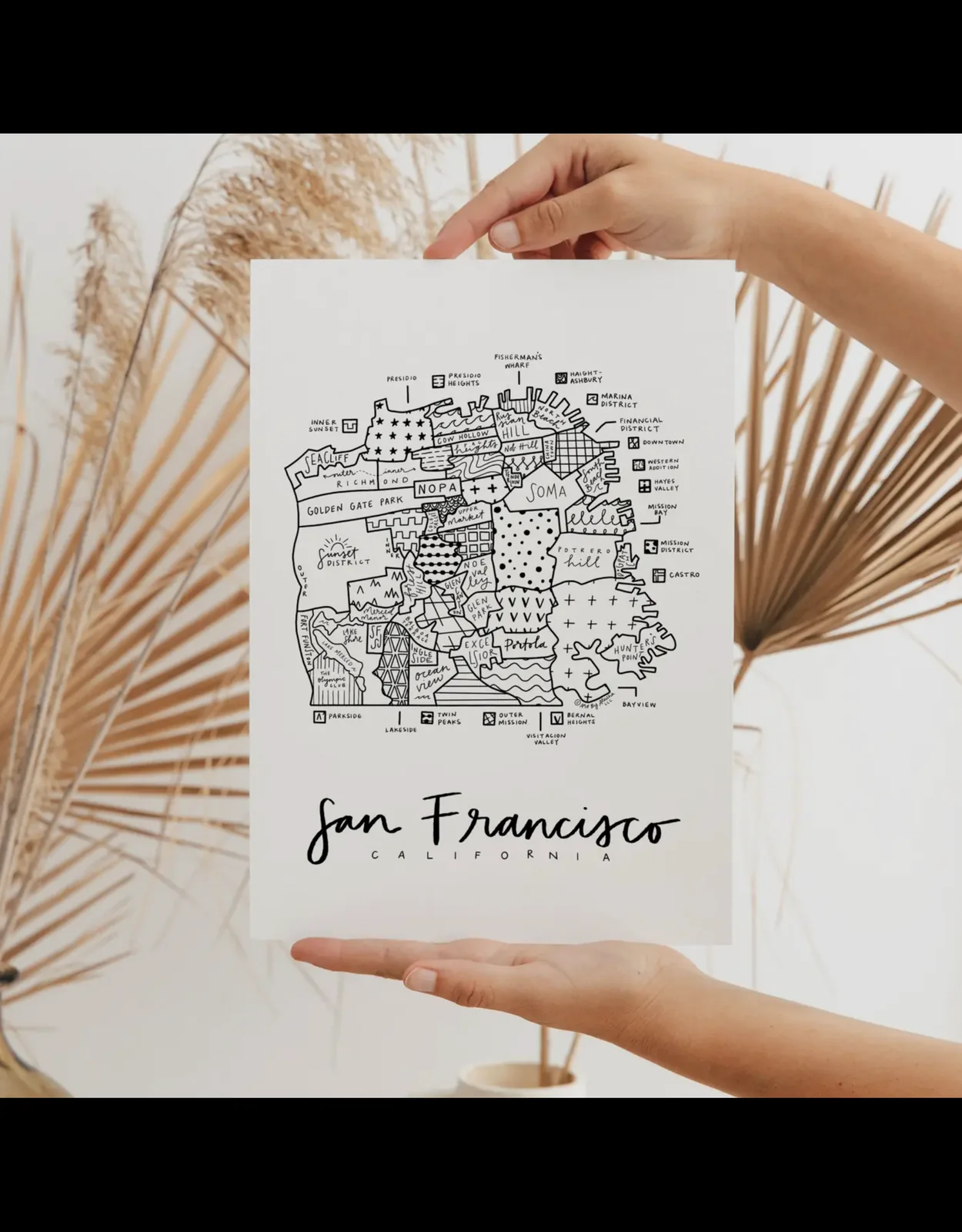 San Francisco Neighborhood Map Print
